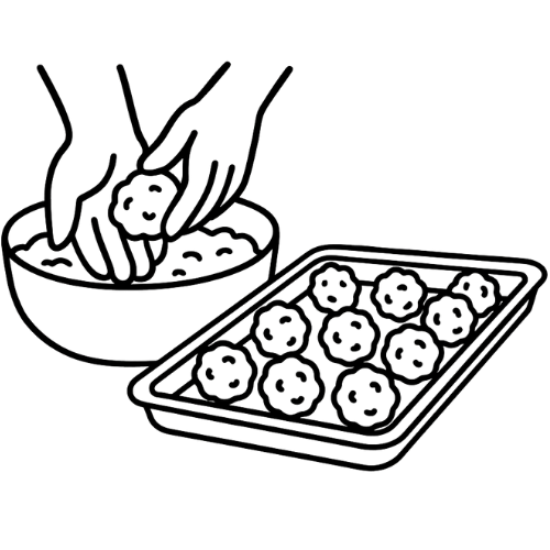 Making meatballs illustration